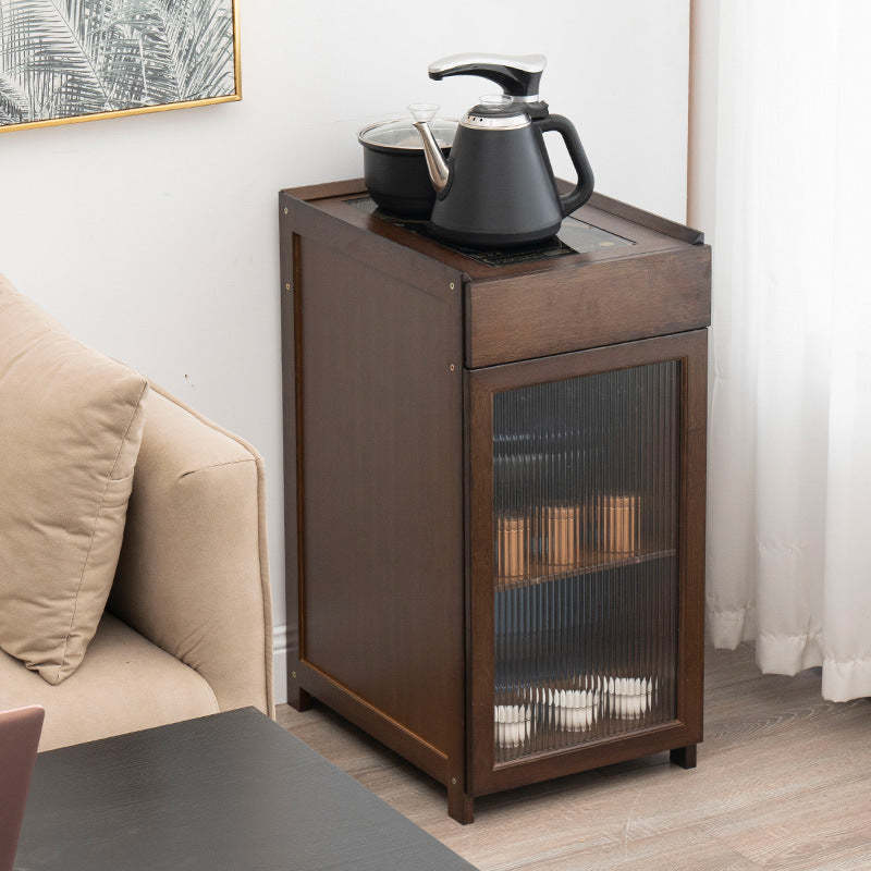 Minimalist Bamboo Acrylic Side Table 1-Drawer