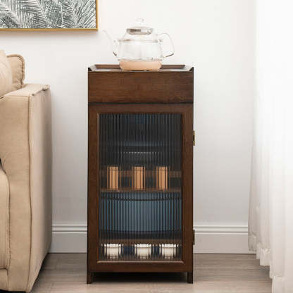 Minimalist Bamboo Acrylic Side Table 1-Drawer