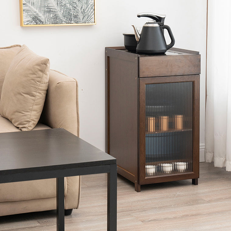 Minimalist Bamboo Acrylic Side Table 1-Drawer