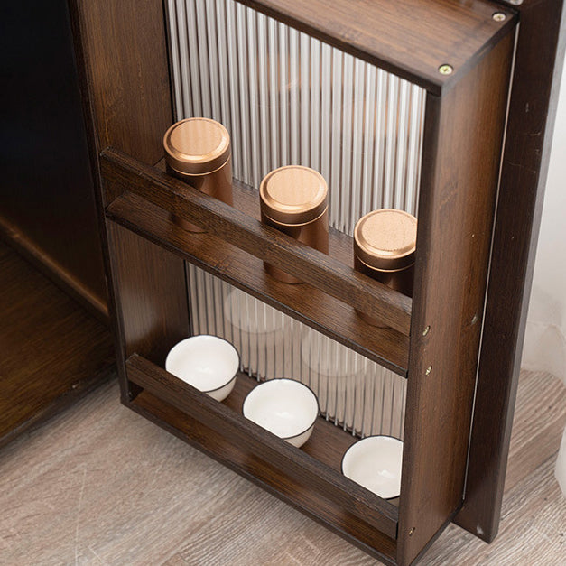 Minimalist Bamboo Acrylic Side Table 1-Drawer