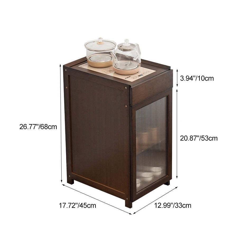 Minimalist Bamboo Acrylic Side Table 1-Drawer