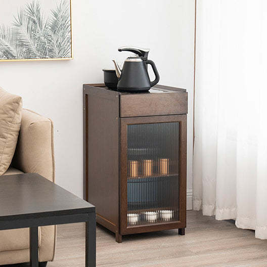 Minimalist Bamboo Acrylic Side Table 1-Drawer
