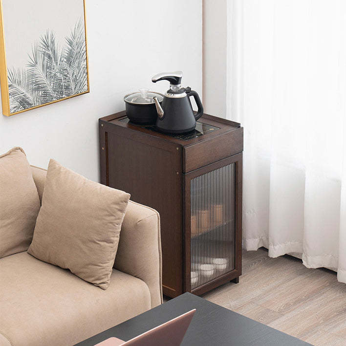 Minimalist Bamboo Acrylic Side Table 1-Drawer