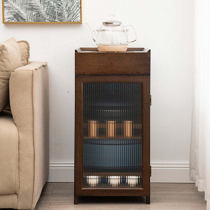 Minimalist Bamboo Acrylic Side Table 1-Drawer