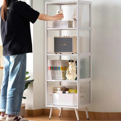 Minimalist Bamboo Acrylic 3/4/5-Tier Cylindrical End Table