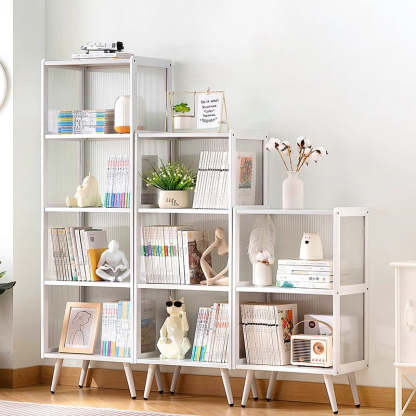 Minimalist Bamboo Acrylic 3/4/5-Tier Cylindrical End Table