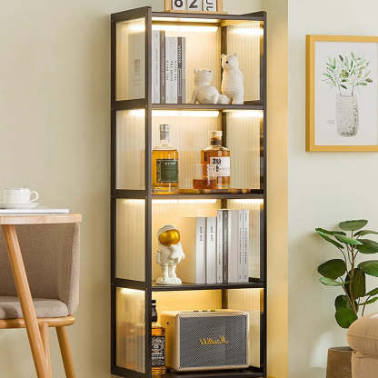 Minimalist Bamboo Acrylic 3/4/5-Tier Cylindrical End Table