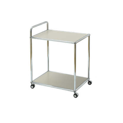 Minimalist Metal Rectangular 2-Tier Mobile End Table