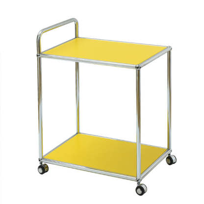 Minimalist Metal Rectangular 2-Tier Mobile End Table