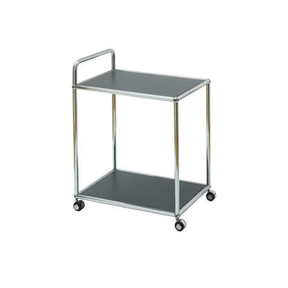 Minimalist Metal Rectangular 2-Tier Mobile End Table