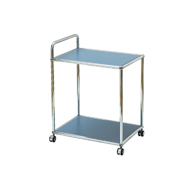 Minimalist Metal Rectangular 2-Tier Mobile End Table