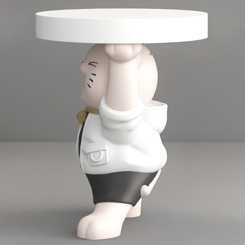 Modern Art Deco Resin Lucky Cat 1-Tier End Table
