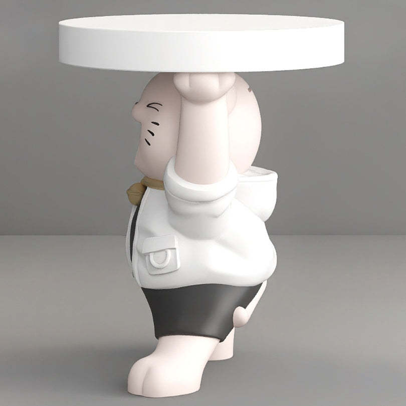 Modern Art Deco Resin Lucky Cat 1-Tier End Table