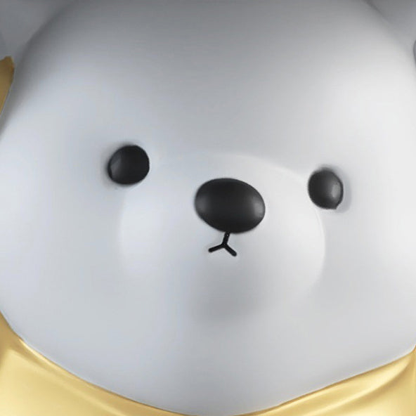 Modern Art Deco Resin Bear Round 1-Tier End Table
