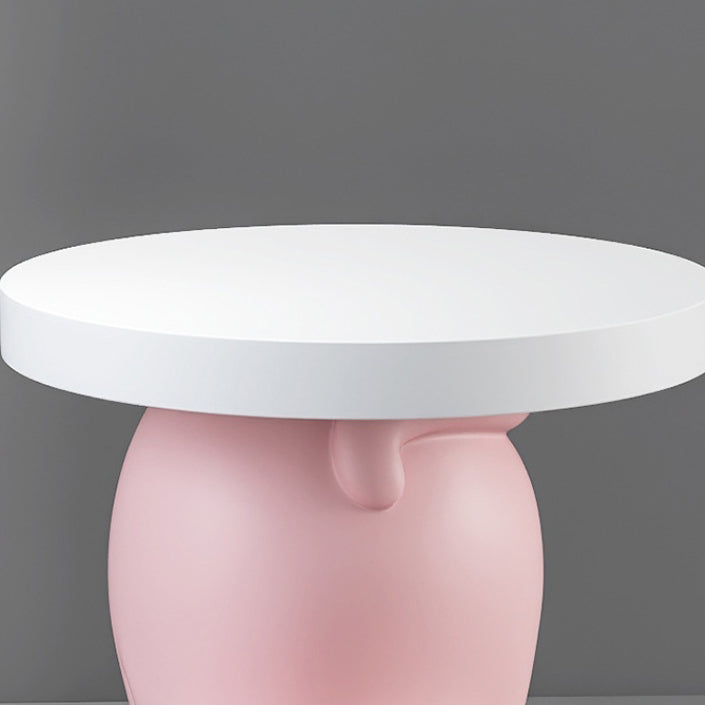 Modern Art Deco Resin Cat Round 1-Tier End Table