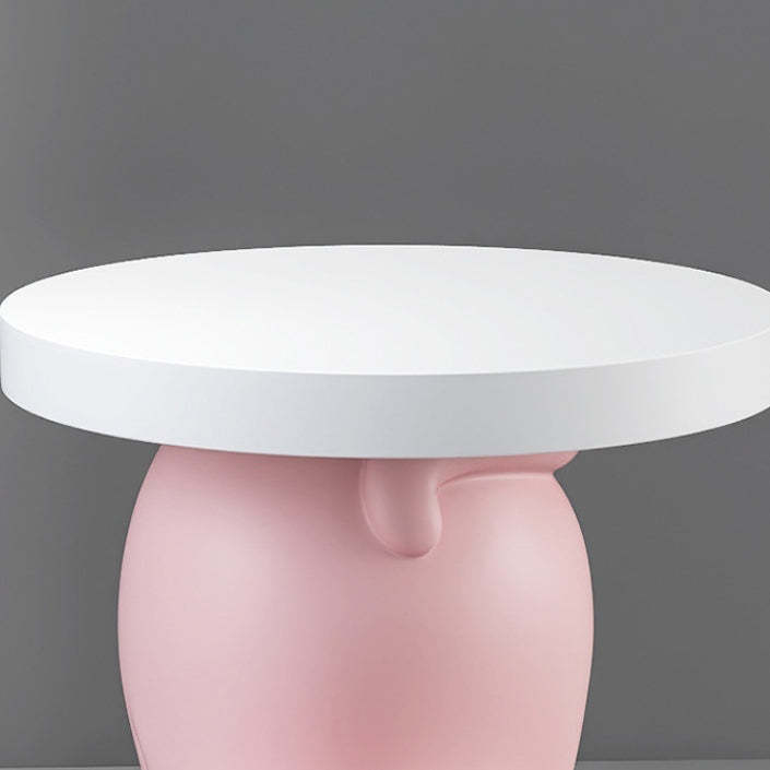 Modern Art Deco Resin Cat Round 1-Tier End Table