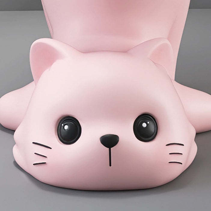 Modern Art Deco Resin Cat Round 1-Tier End Table