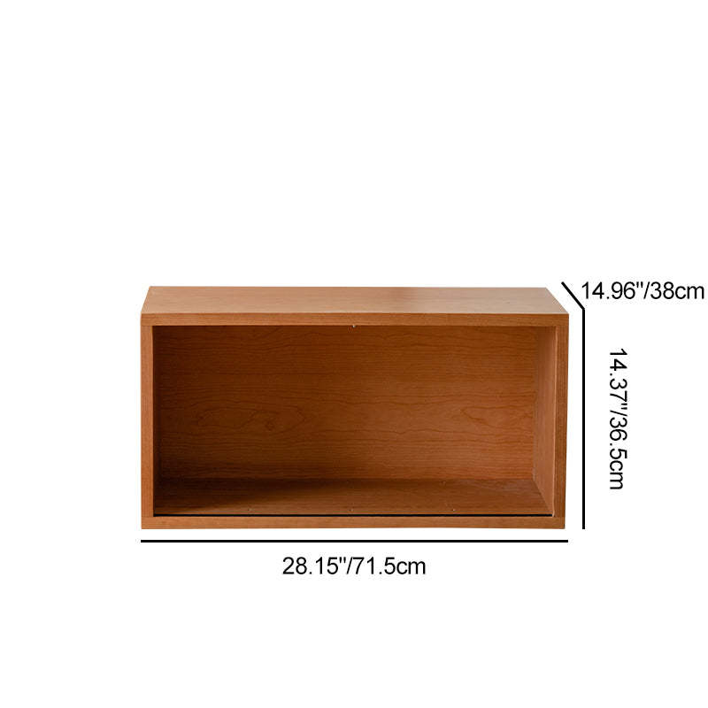 Japanese Cherry Wood Rectangular 1-Tier Side Table — Double Drawer Cabinet