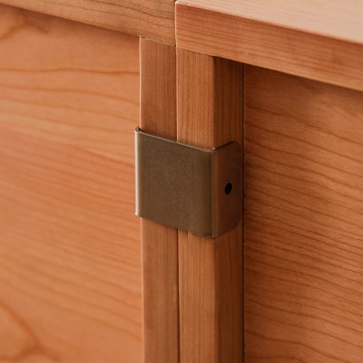 Japanese Cherry Wood Rectangular 1-Tier Side Table