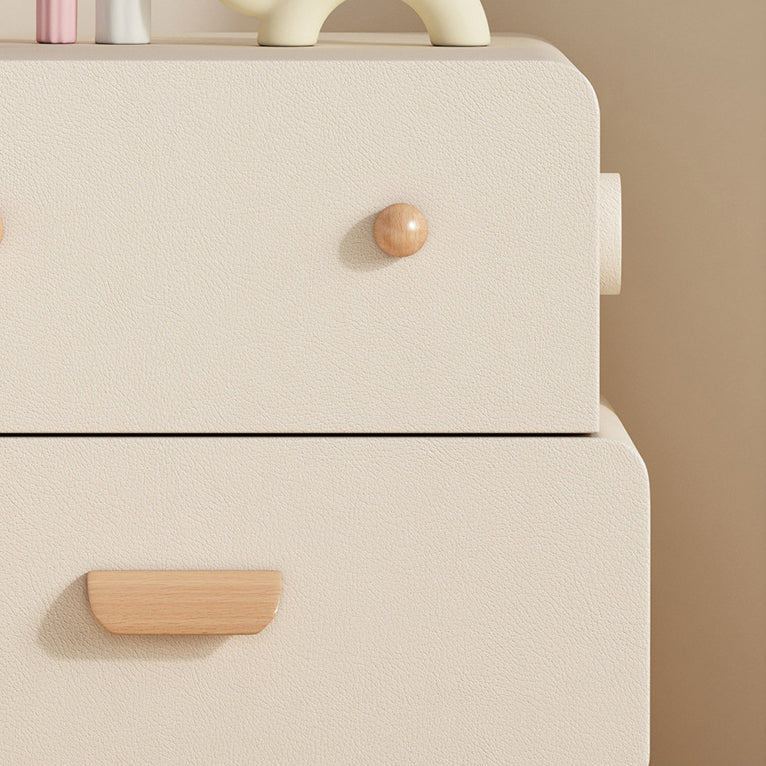 Contemporary Faux Leather 2-Drawer Nightstand