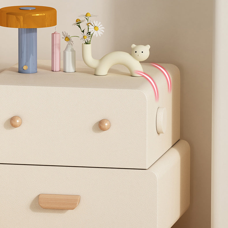 Contemporary Faux Leather 2-Drawer Nightstand