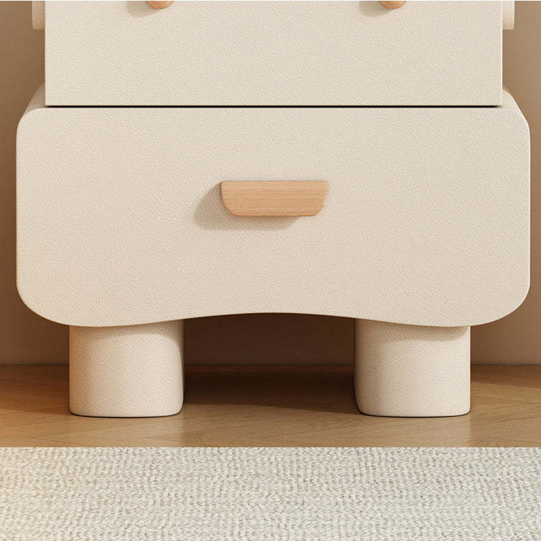 Contemporary Faux Leather 2-Drawer Nightstand