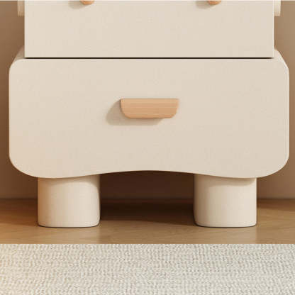 Contemporary Faux Leather 2-Drawer Nightstand