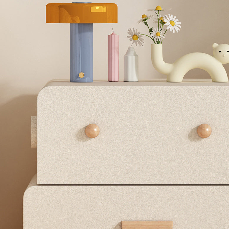 Contemporary Faux Leather 2-Drawer Nightstand