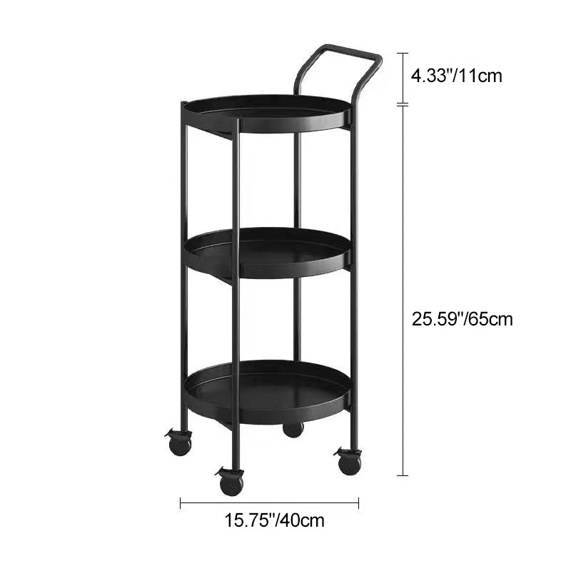 Scandinavian Metal Round 2/3-Tier Mobile Side Table