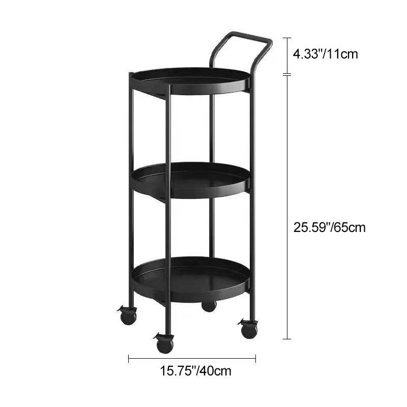 Scandinavian Metal Round 2/3-Tier Mobile Side Table