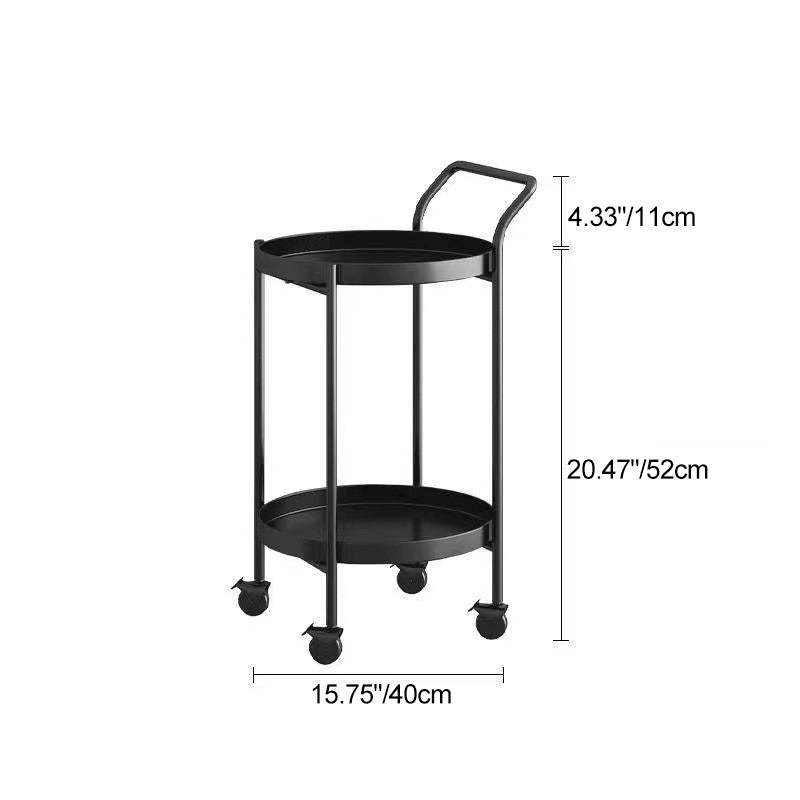 Scandinavian Metal Round 2/3-Tier Mobile Side Table — 3 / Gold