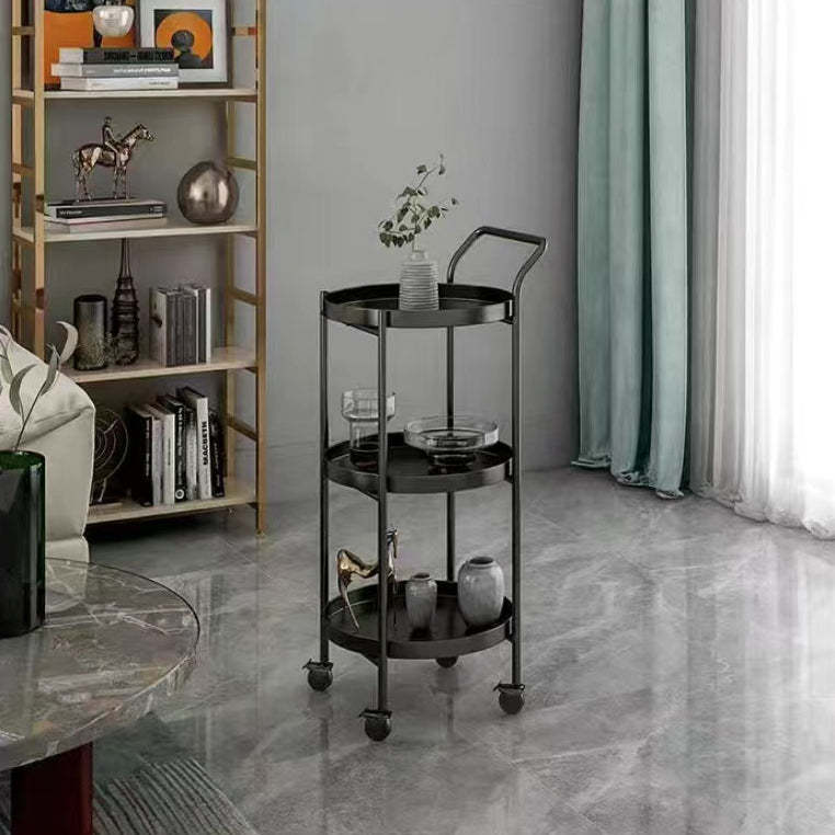 Scandinavian Metal Round 2/3-Tier Mobile Side Table — 2 / Gold