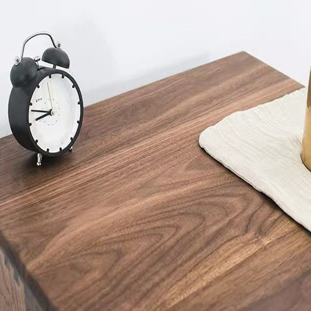 Japanese Solid Wood Rounded 1-Drawer Nightstand