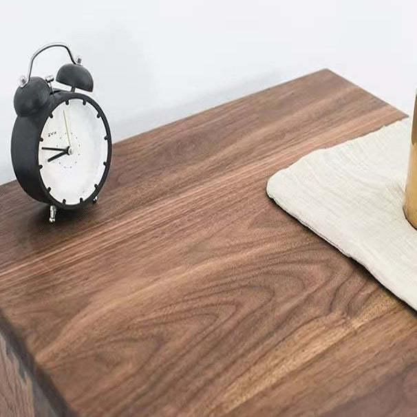 Japanese Solid Wood Rounded 1-Drawer Nightstand
