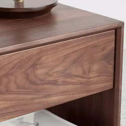 Japanese Solid Wood Rounded 1-Drawer Nightstand