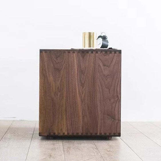 Japanese Solid Wood Rounded 1-Drawer Nightstand