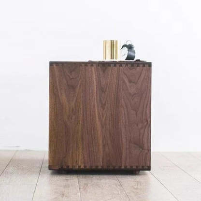 Japanese Solid Wood Rounded 1-Drawer Nightstand