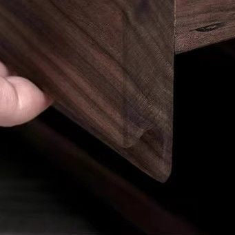 Japanese Solid Wood Rounded 1-Drawer Nightstand