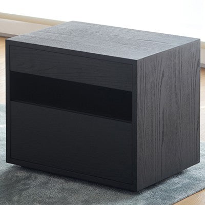Scandinavian Solid Wood Rectangular 2-Drawer Nightstand