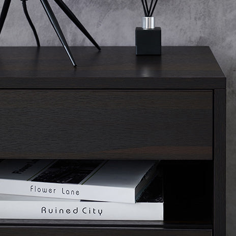 Scandinavian Solid Wood Rectangular 2-Drawer Nightstand