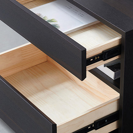 Scandinavian Solid Wood Rectangular 2-Drawer Nightstand