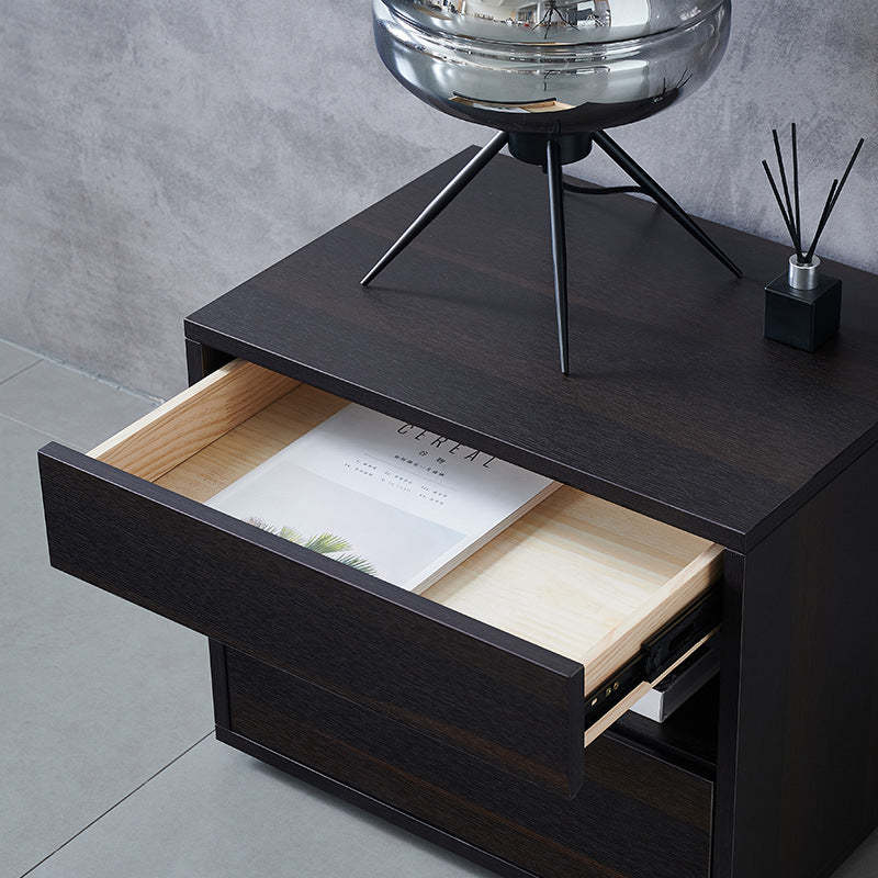 Scandinavian Solid Wood Rectangular 2-Drawer Nightstand