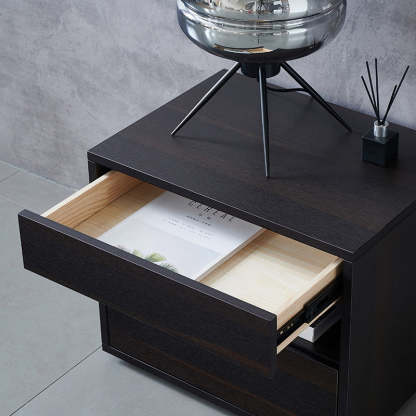 Scandinavian Solid Wood Rectangular 2-Drawer Nightstand
