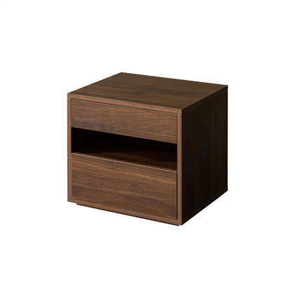 Scandinavian Solid Wood Rectangular 2-Drawer Nightstand