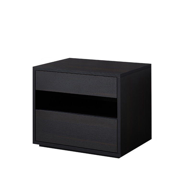 Scandinavian Solid Wood Rectangular 2-Drawer Nightstand
