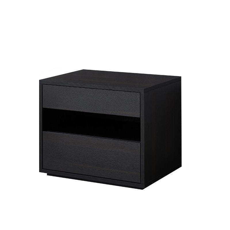 Scandinavian Solid Wood Rectangular 2-Drawer Nightstand