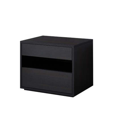 Scandinavian Solid Wood Rectangular 2-Drawer Nightstand