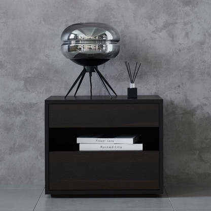 Scandinavian Solid Wood Rectangular 2-Drawer Nightstand