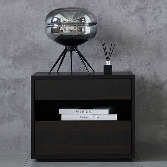 Scandinavian Solid Wood Rectangular 2-Drawer Nightstand