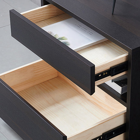 Scandinavian Solid Wood Rectangular 2-Drawer Nightstand